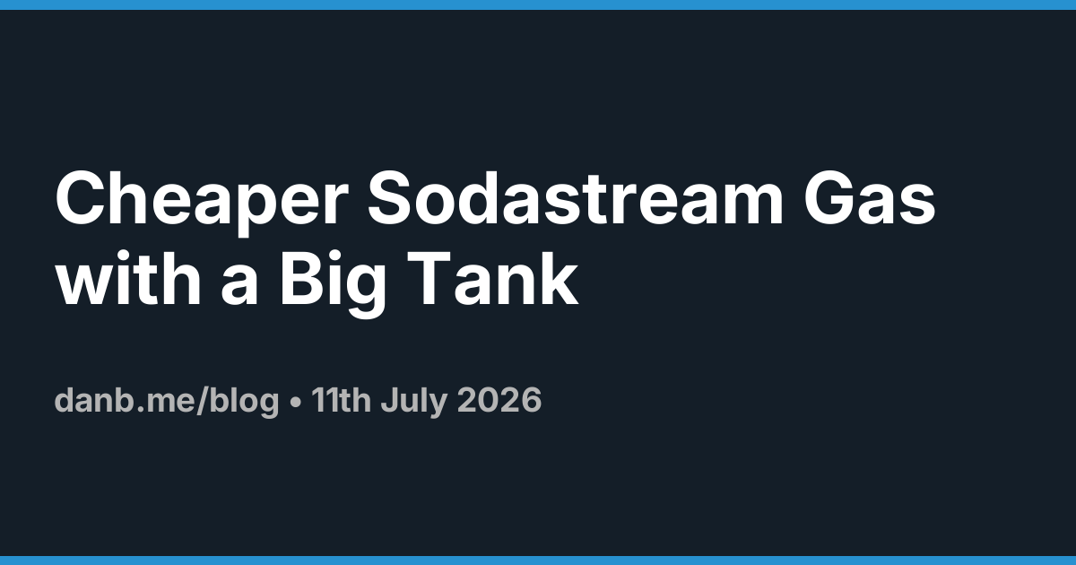 Cheaper Sodastream Gas with a Big Tank · Danb Blog